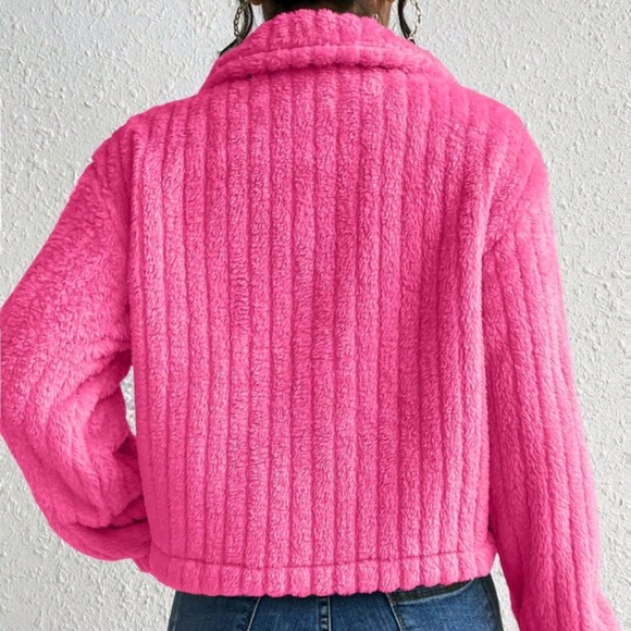 KIMYOUJUNG Collection Women's Plain Long Sleeve Zip-Front Casual PU Leather Padd - Picture 3 of 4